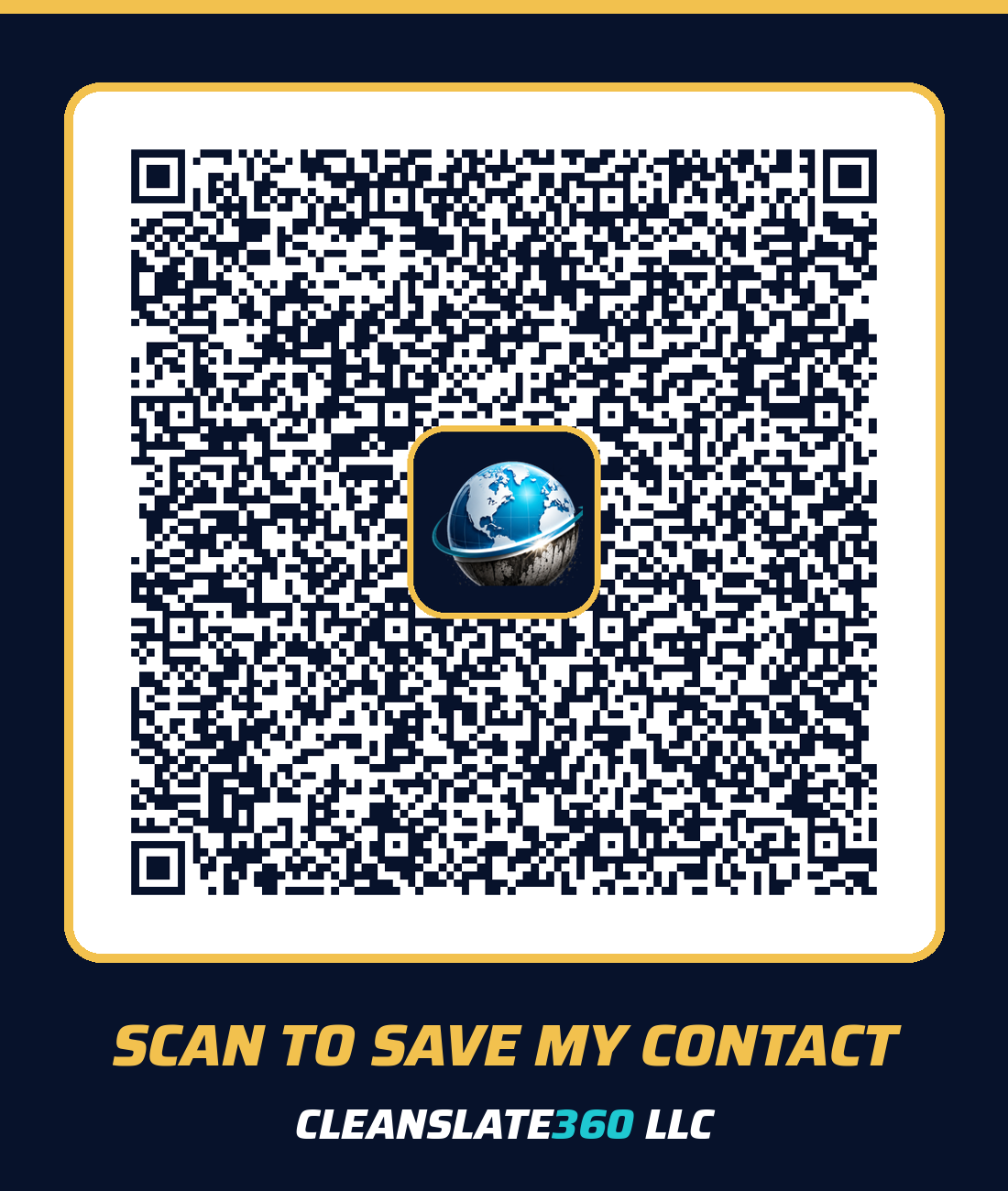 Scan to save CleanSlate360 LLC contact